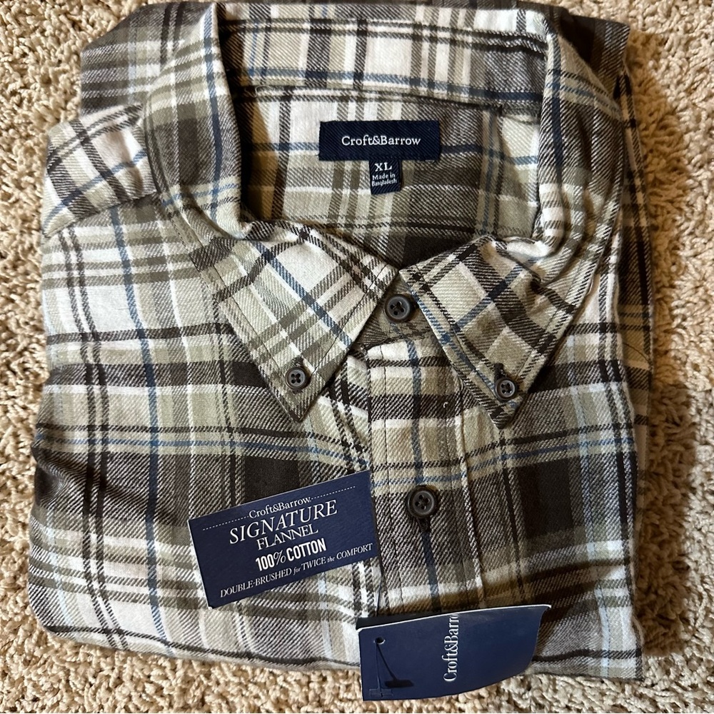 Croft and Barrow Signature Flannel Shirt- NWT